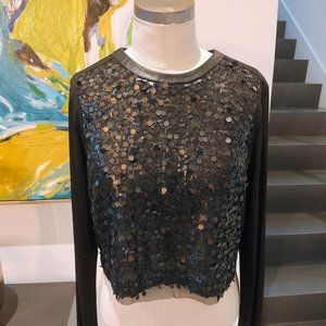 Rag & Bone Long Sleeve Sequins Top Size M